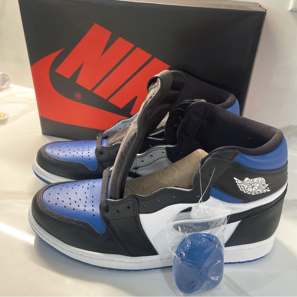 Brand new Air Jordan 1 Retro High OG black white game royal